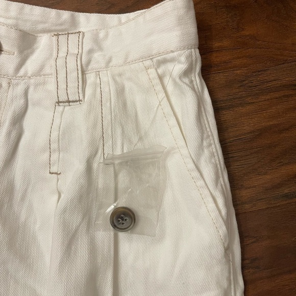 NWOT Free People White Barrel Pants Size 8 - Picture 2 of 5